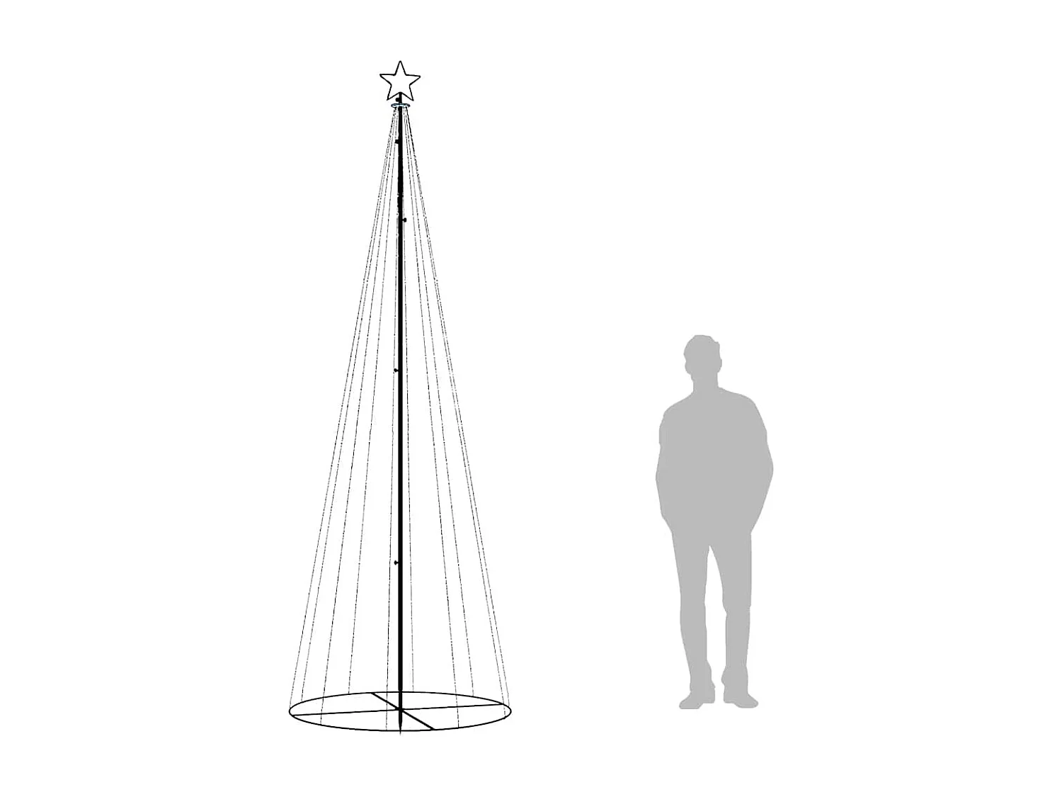 Kegelkerstboom 310 LED's 100x300 cm koudwit