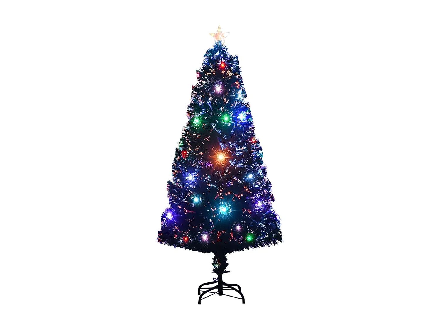 Arbre de Noël pré-éclairé avec support 120 cm fibre optique