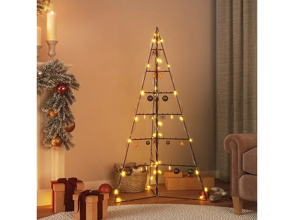 Árbol de Navidad para decoración metal negro 140 cm