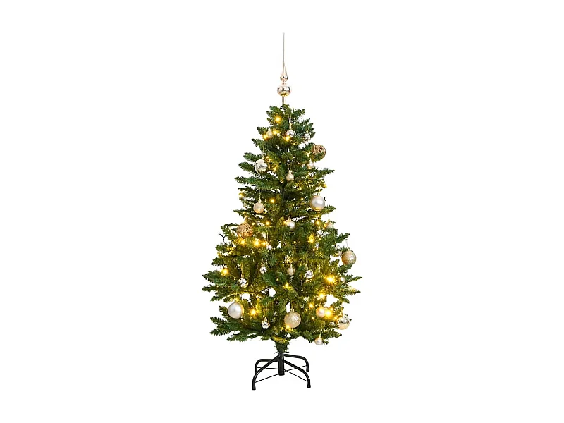 Sapin de Noël artificiel articulé 150 LED et boules 150 cm