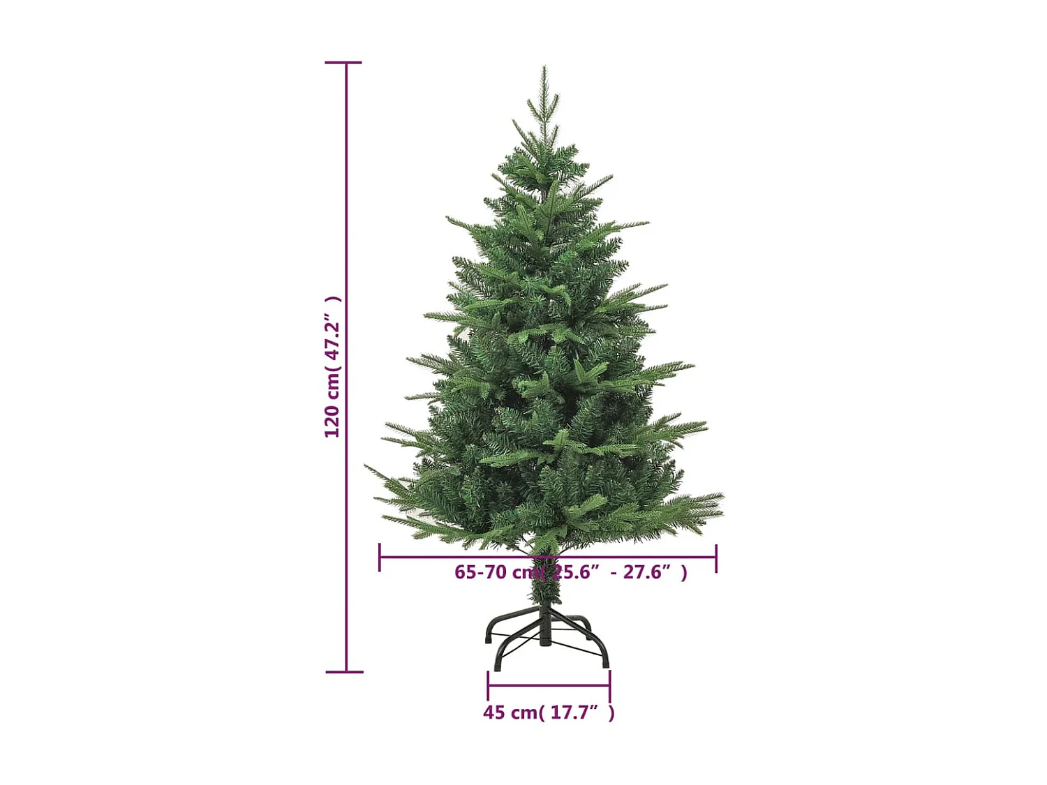 Árbol de Navidad artificial verde 120 cm PVC y PE