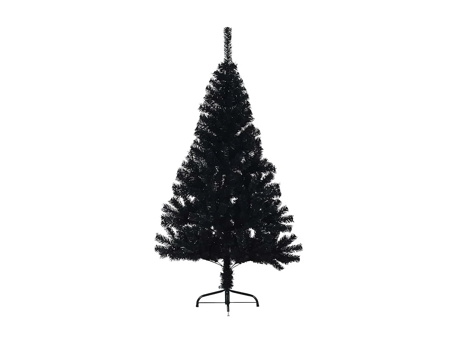 Demi sapin de Noël artificiel avec support Noir 150 cm PVC