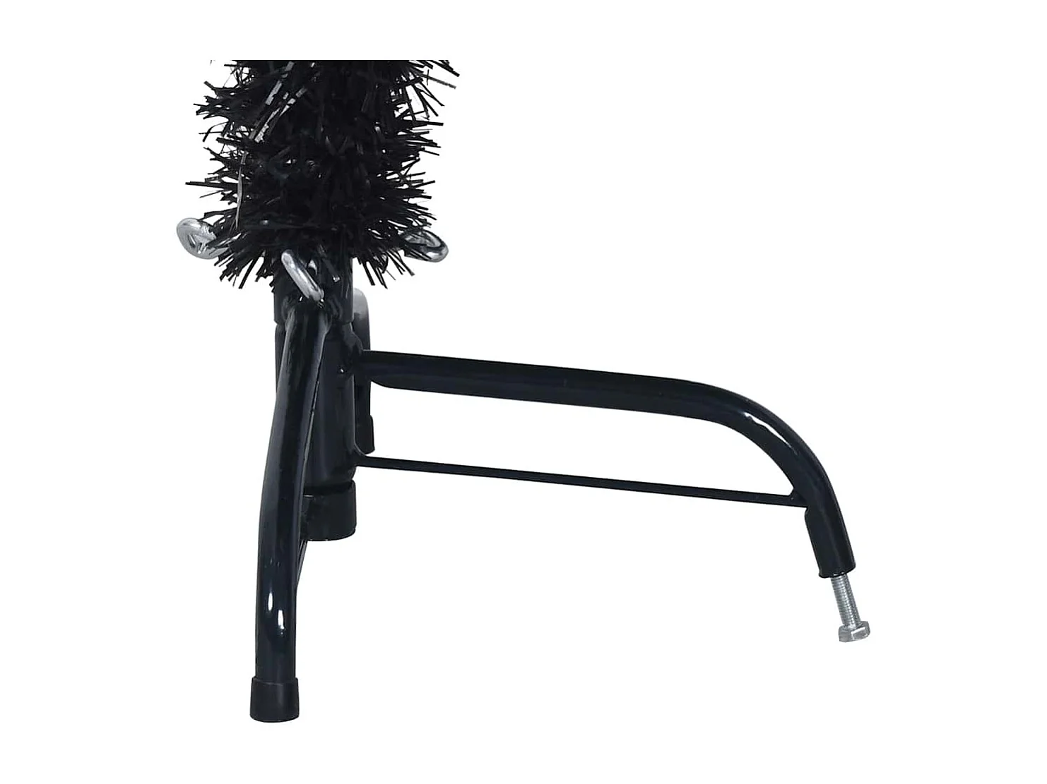 Demi sapin de Noël artificiel avec support Noir 150 cm PVC