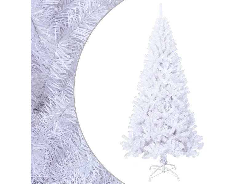 Árvore de Natal artificial com ramos grossos 240 cm PVC branco