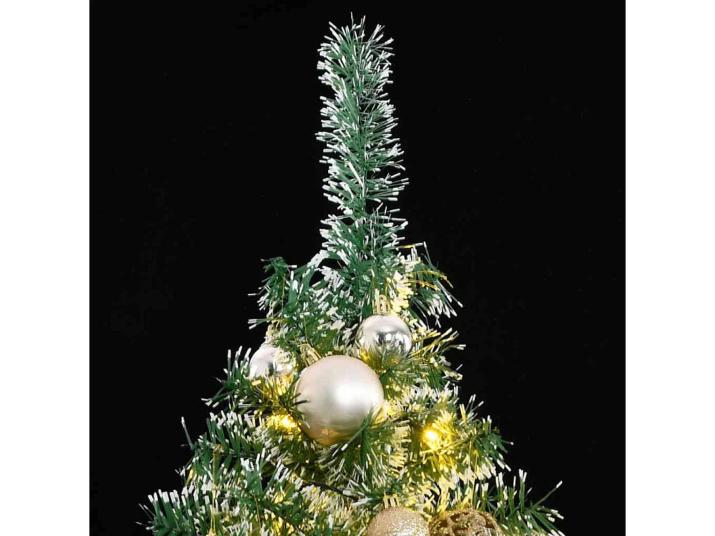 Sapin de Noël artificiel 300 LED&boules&neige floquée 240 cm