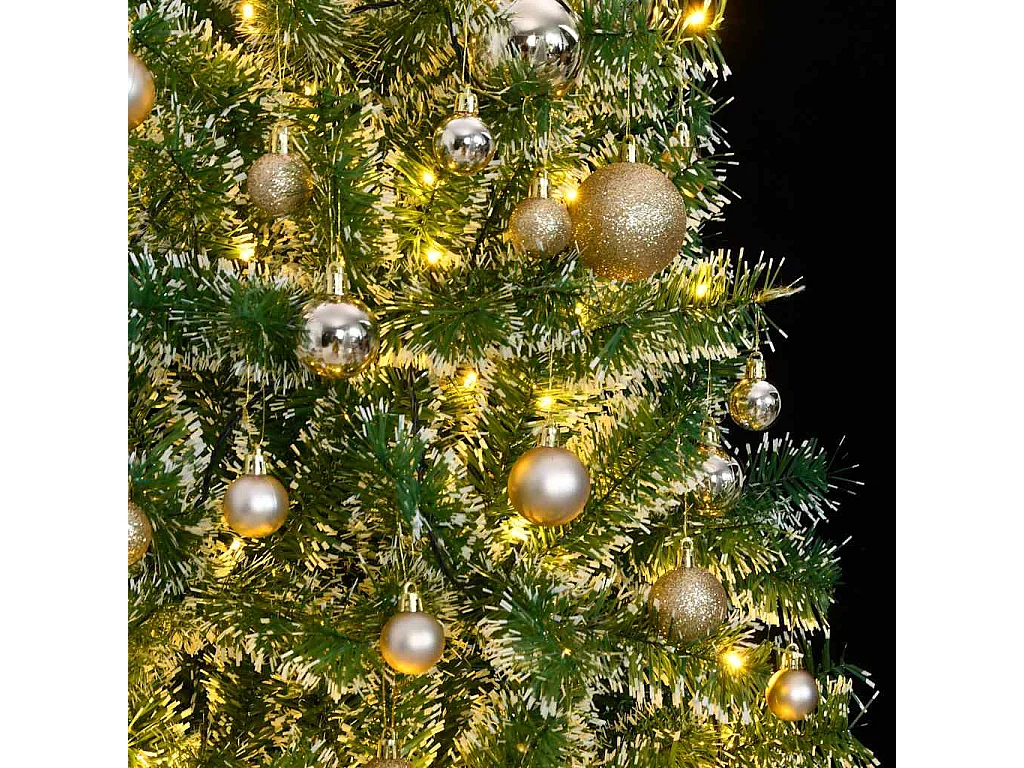 Sapin de Noël artificiel 300 LED&boules&neige floquée 240 cm