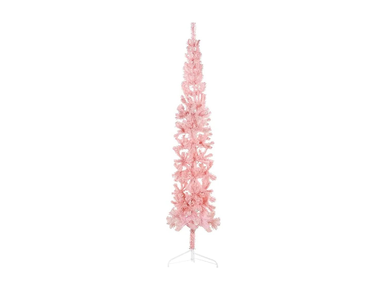 Kunstkerstboom half met standaard smal 240 cm roze