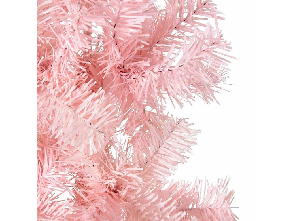 Demi sapin de Noël artificiel mince avec support Rose 240 cm