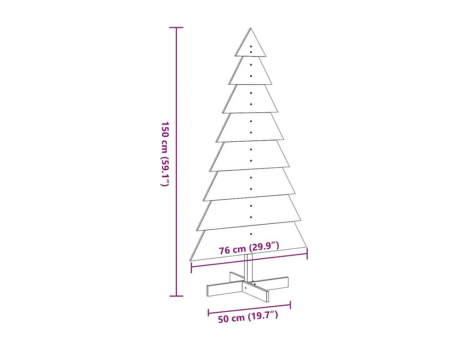 Árbol Navidad de adorno madera maciza pino marrón cera 150 cm
