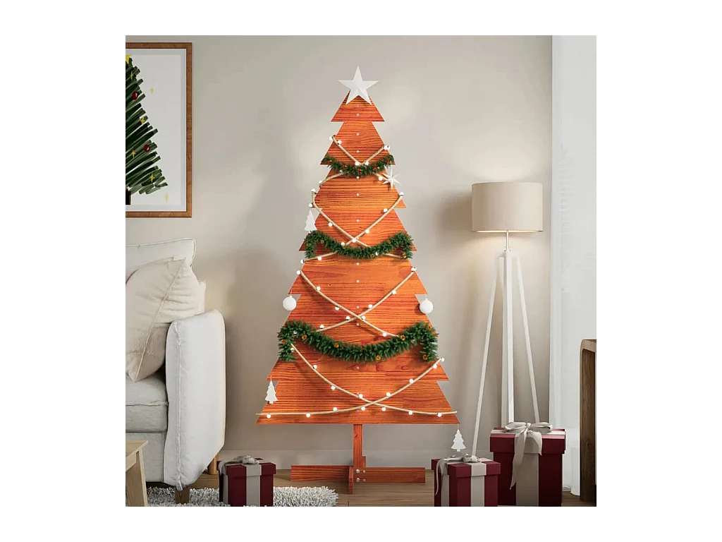 Arbre de Noël en bois pour décoration 150 cm bois de pin massif