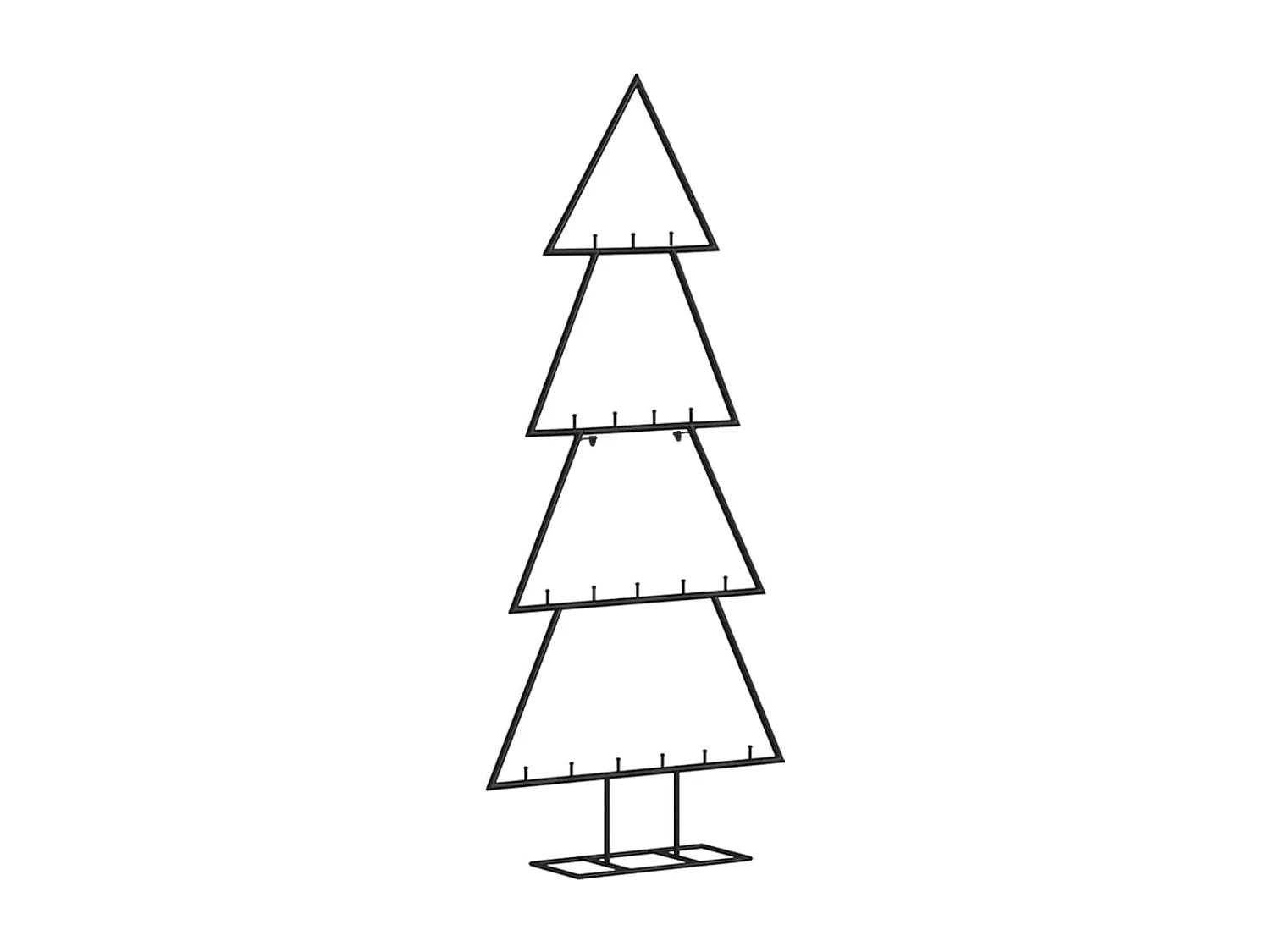 Arbre de Noël en métal pour décoration noir 90 cm