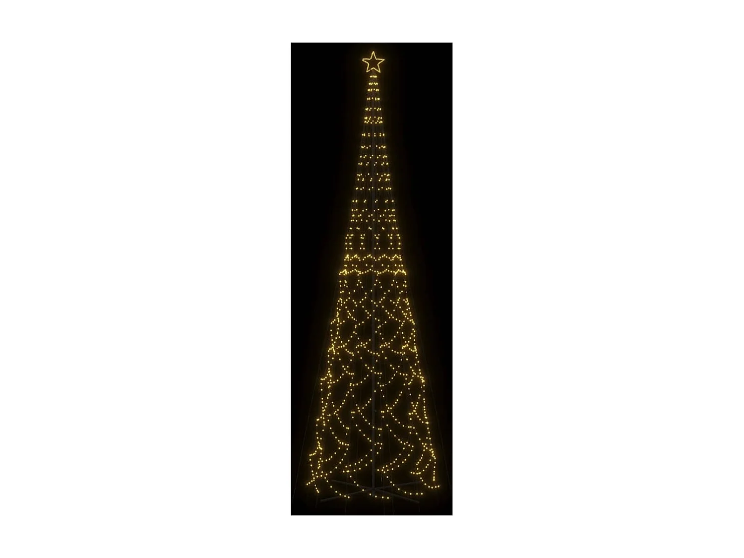 Árvore de Natal em cone 3000 luzes LED 230x800 cm branco quente
