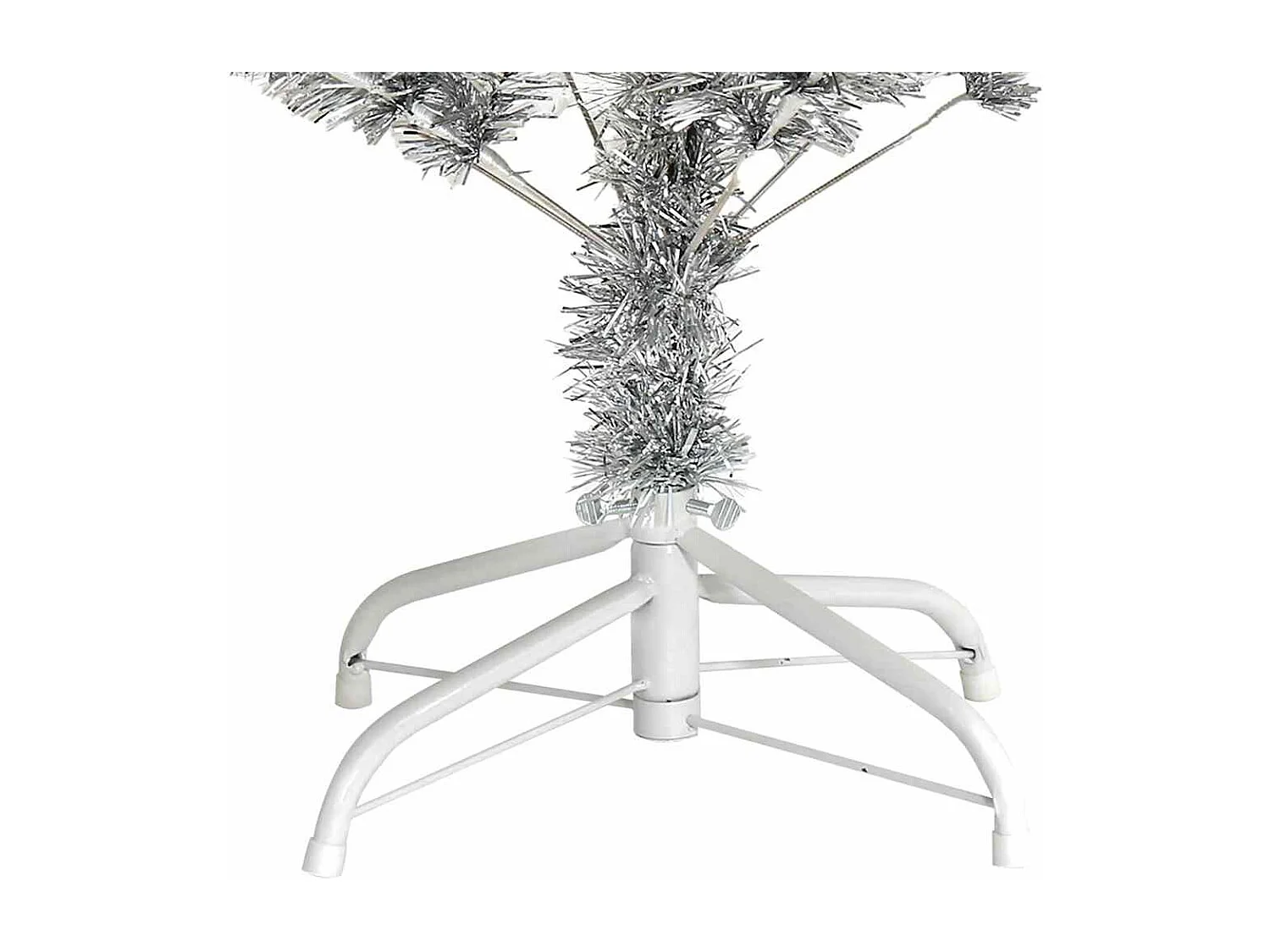 Sapin de Noël artificiel avec support argenté 150 cm PET