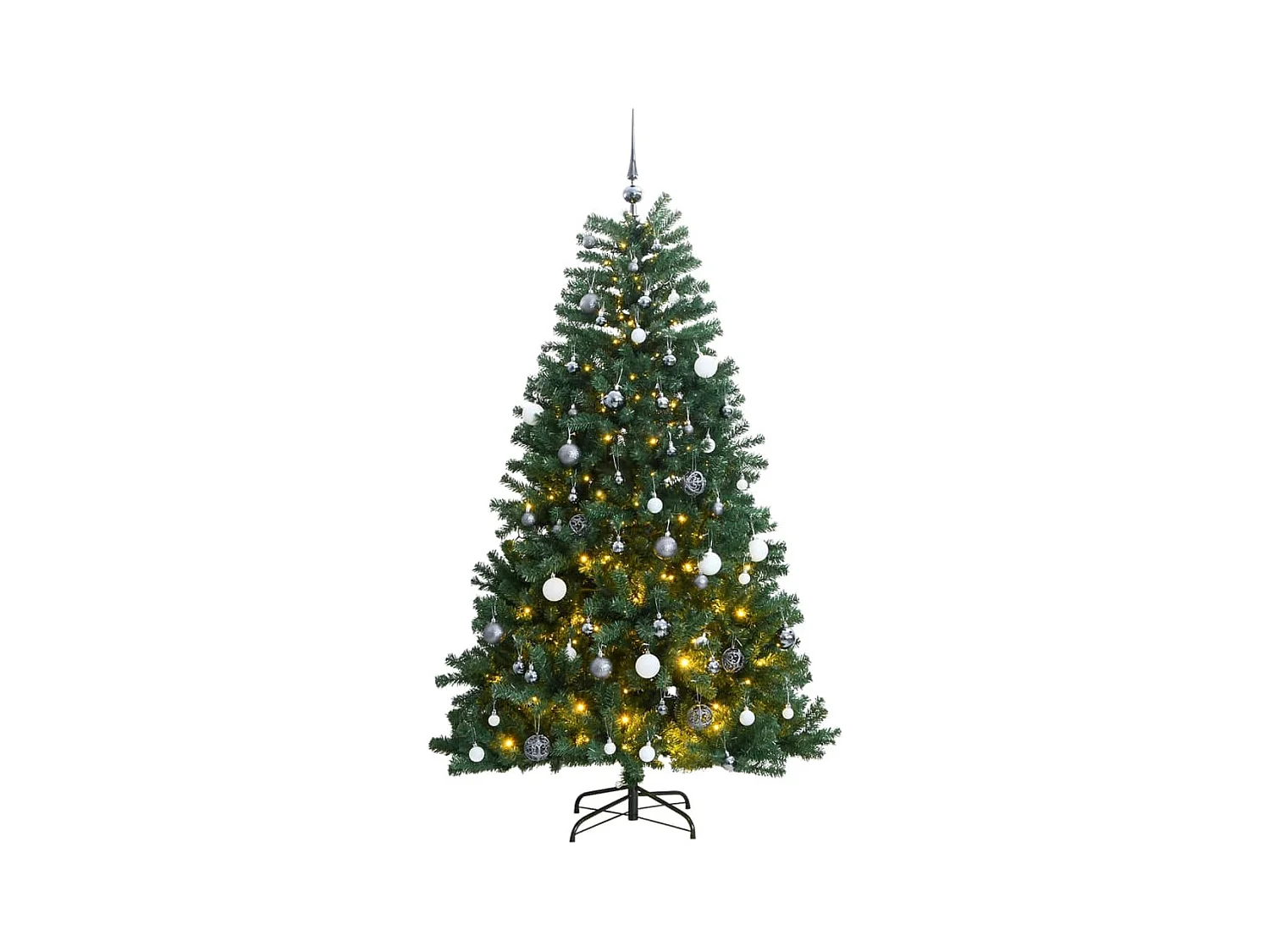 Sapin de Noël artificiel articulé 300 LED et boules 210 cm