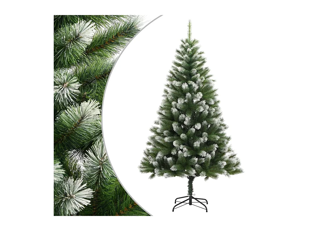 Árvore de Natal artificial articulada com flocos de neve 180 cm