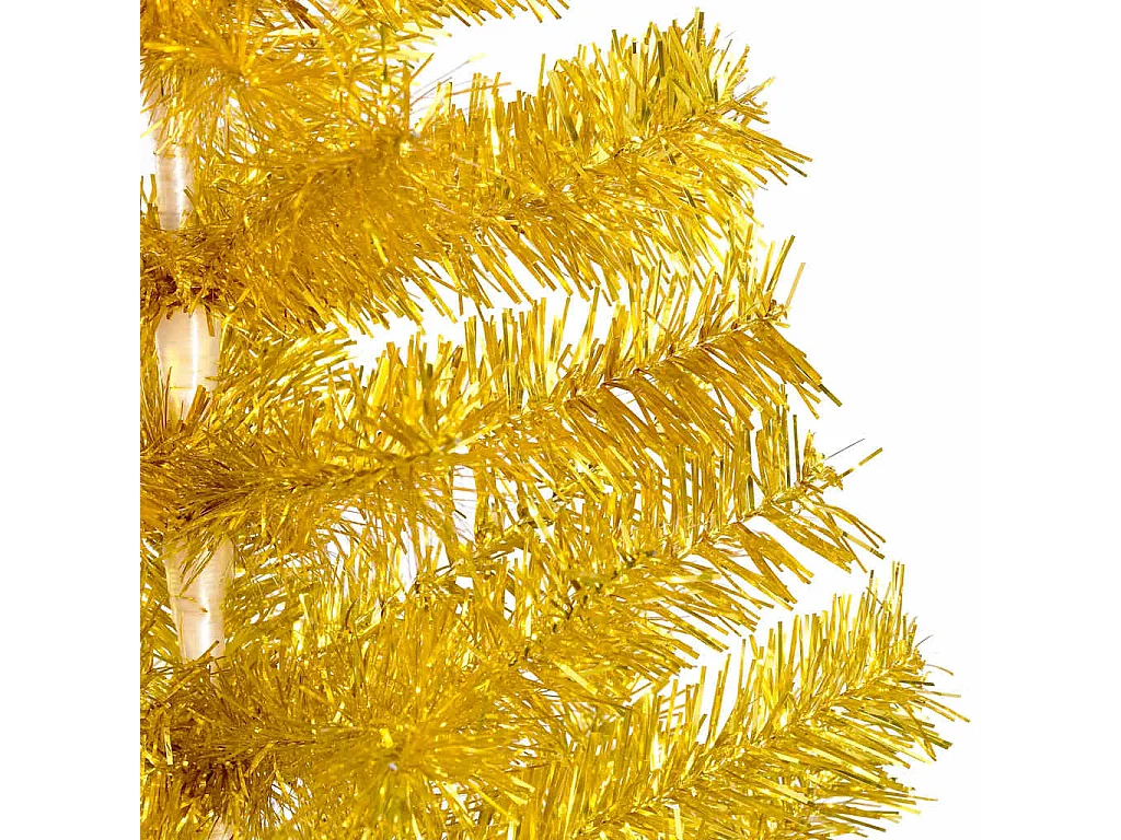 Arbre de Noël artificiel pré-éclairé et boules doré 240 cm PET