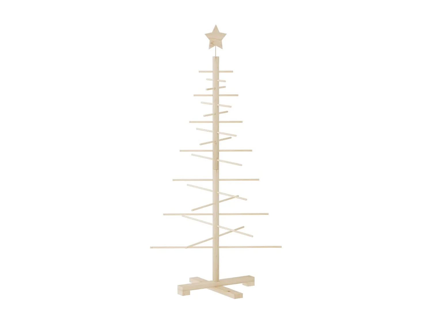 Arbre de Noël en bois pour décoration 125 cm bois massif de pin