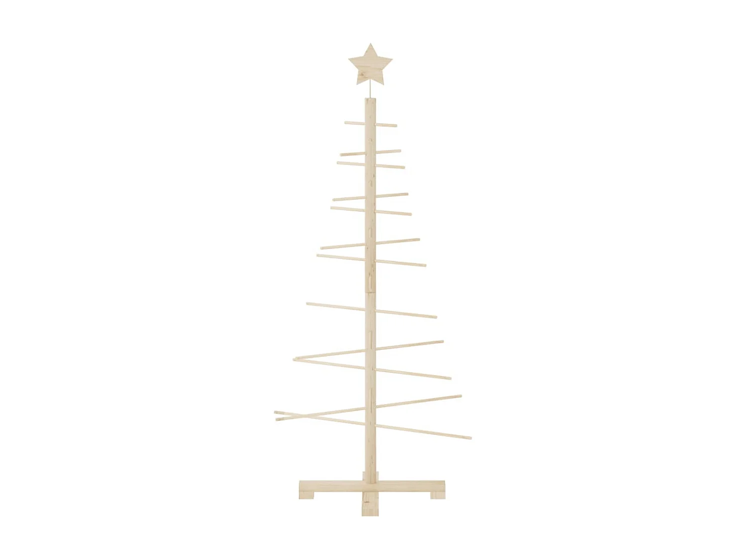 Arbre de Noël en bois pour décoration 125 cm bois massif de pin
