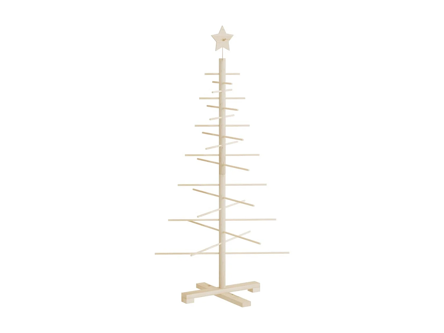 Arbre de Noël en bois pour décoration 125 cm bois massif de pin