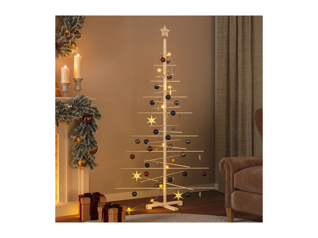 Árvore de Natal decorativa 180 cm madeira de pinho maciça