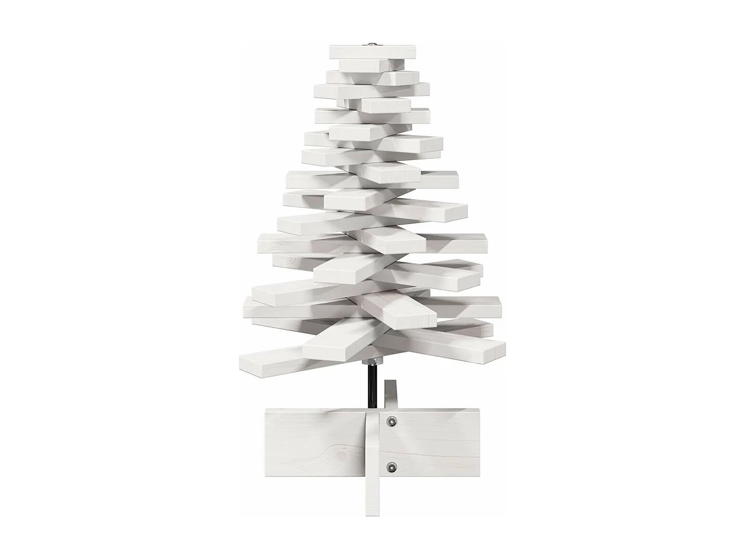 Kerstdecoratie kerstboom 60 cm massief grenenhout wit