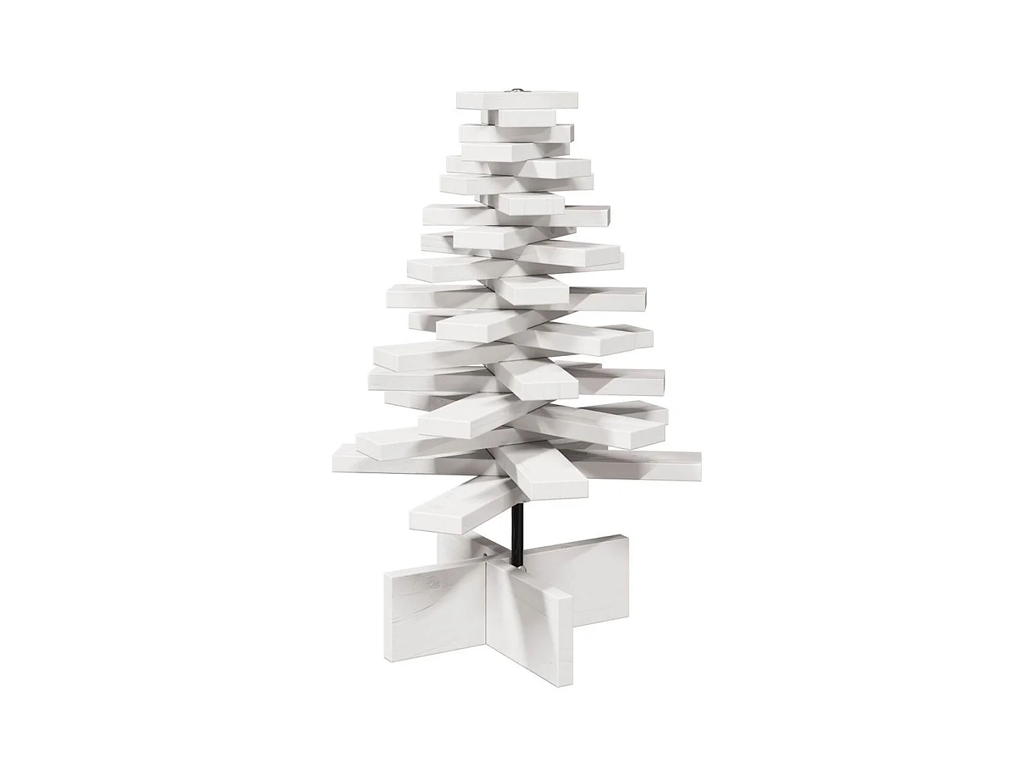 Arbre de Noël en bois pour décoration blanc 60 cm pin massif