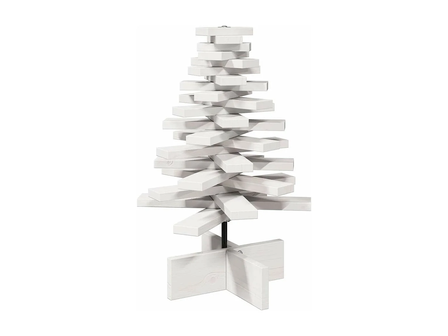 Arbre de Noël en bois pour décoration blanc 60 cm pin massif
