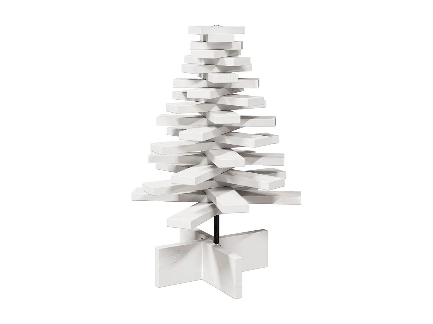 Arbre de Noël en bois pour décoration blanc 60 cm pin massif