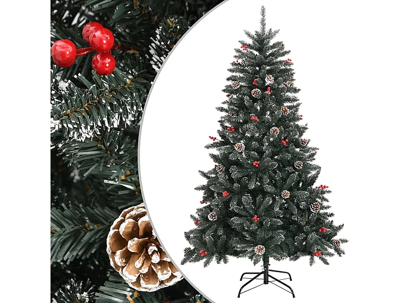 Árbol de Navidad artificial con soporte PVC verde 120 cm