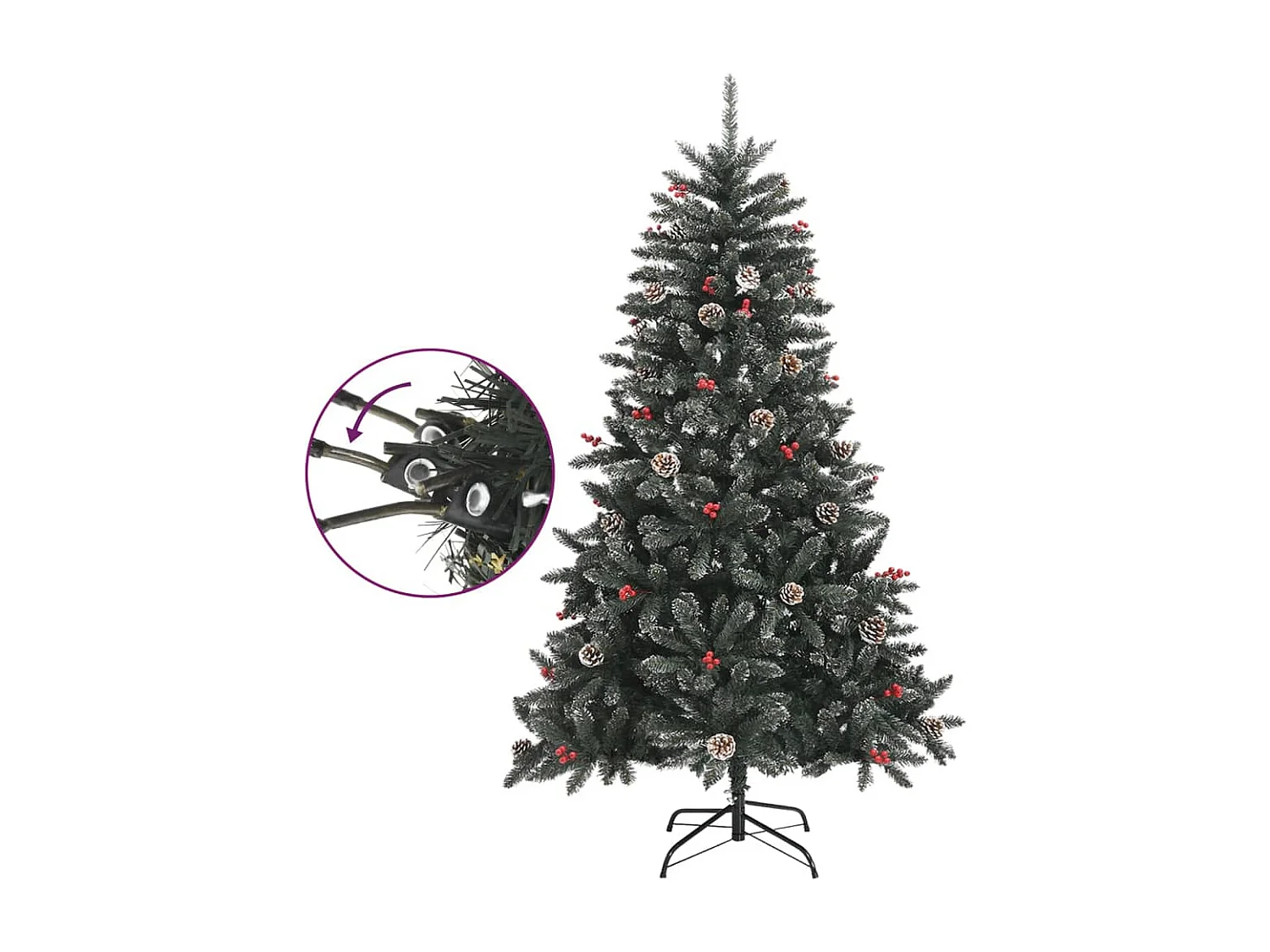 Kunstkerstboom met standaard 120 cm PVC groen