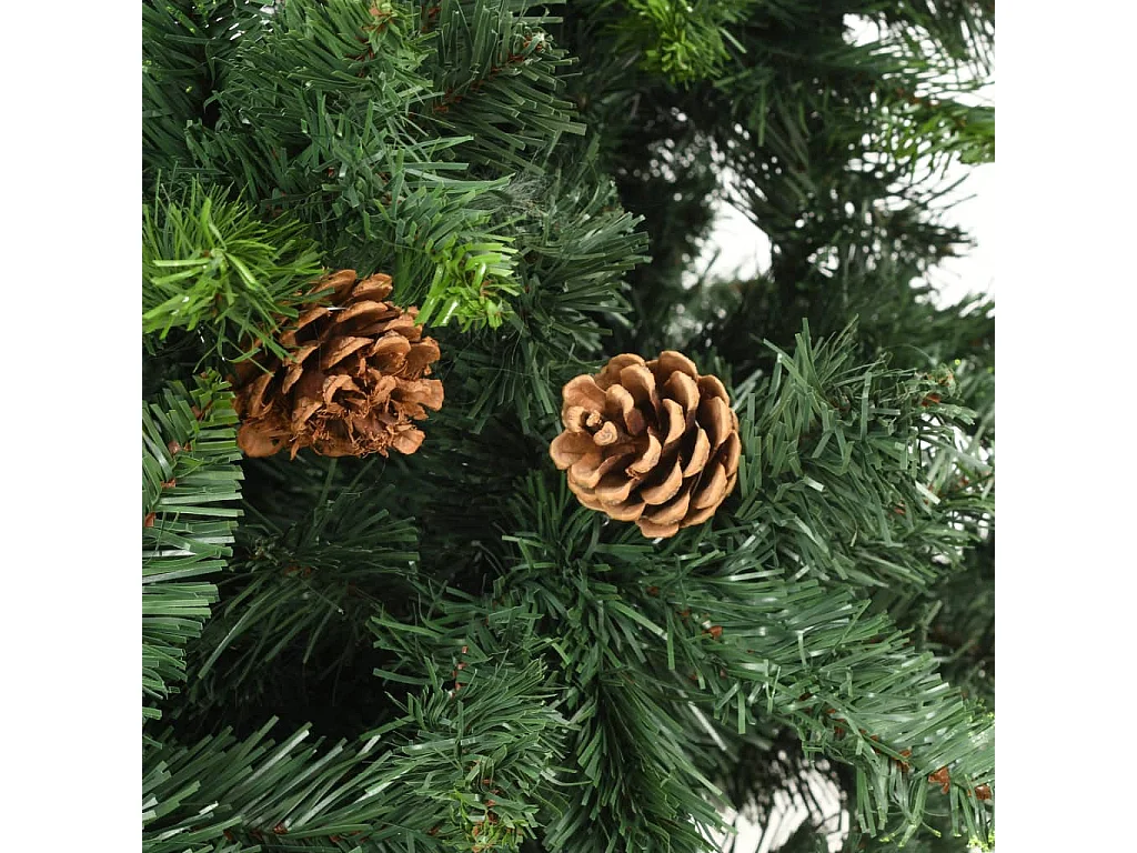 Sapin de Noël artificiel avec pommes de pin Vert 180 cm