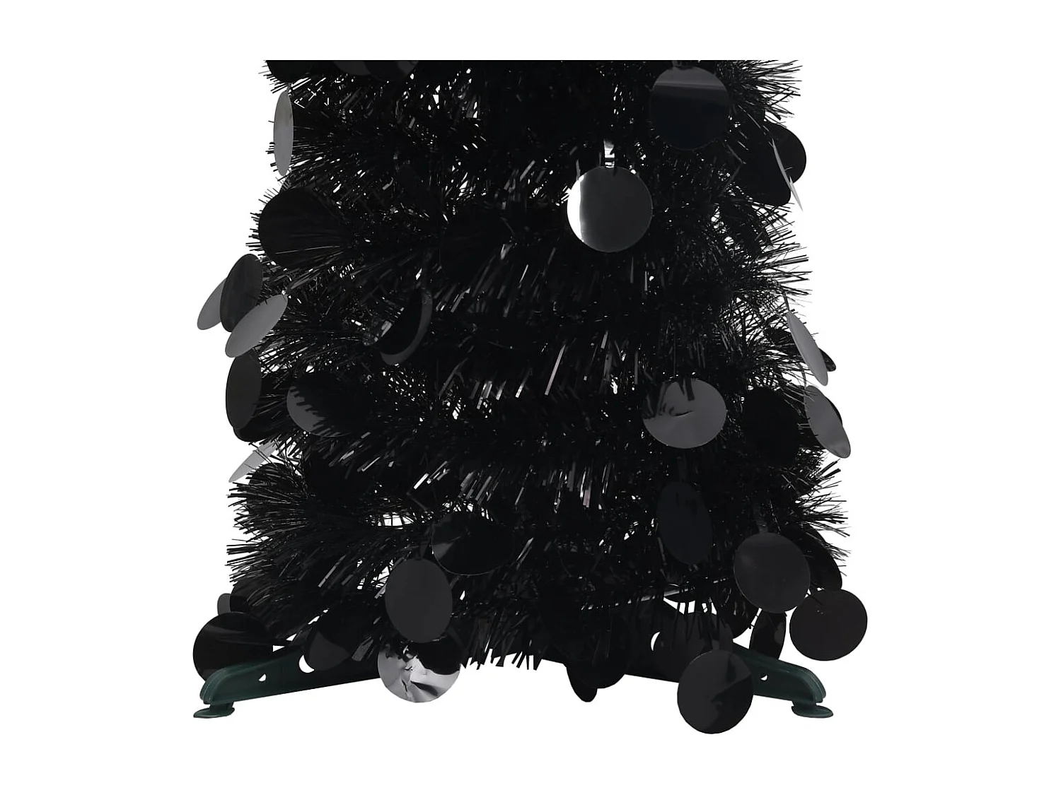 Sapin de Noël artificiel escamotable noir 150 cm PET