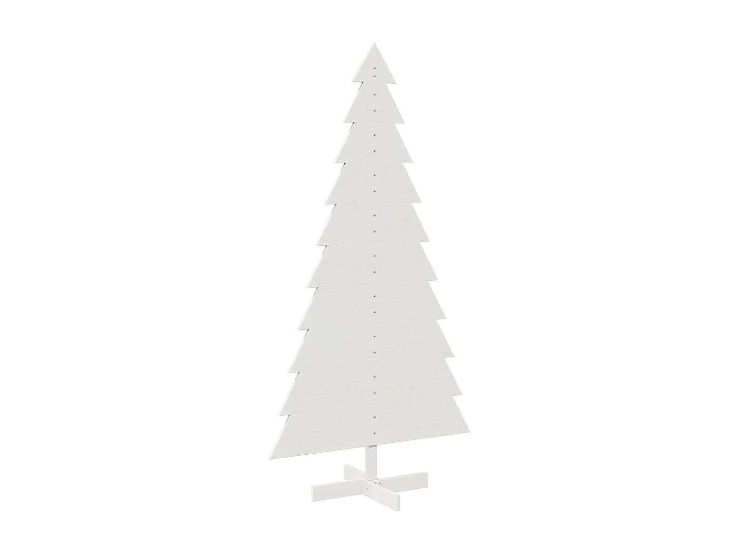 Arbre de Noël en bois pour décoration blanc 180 cm pin massif