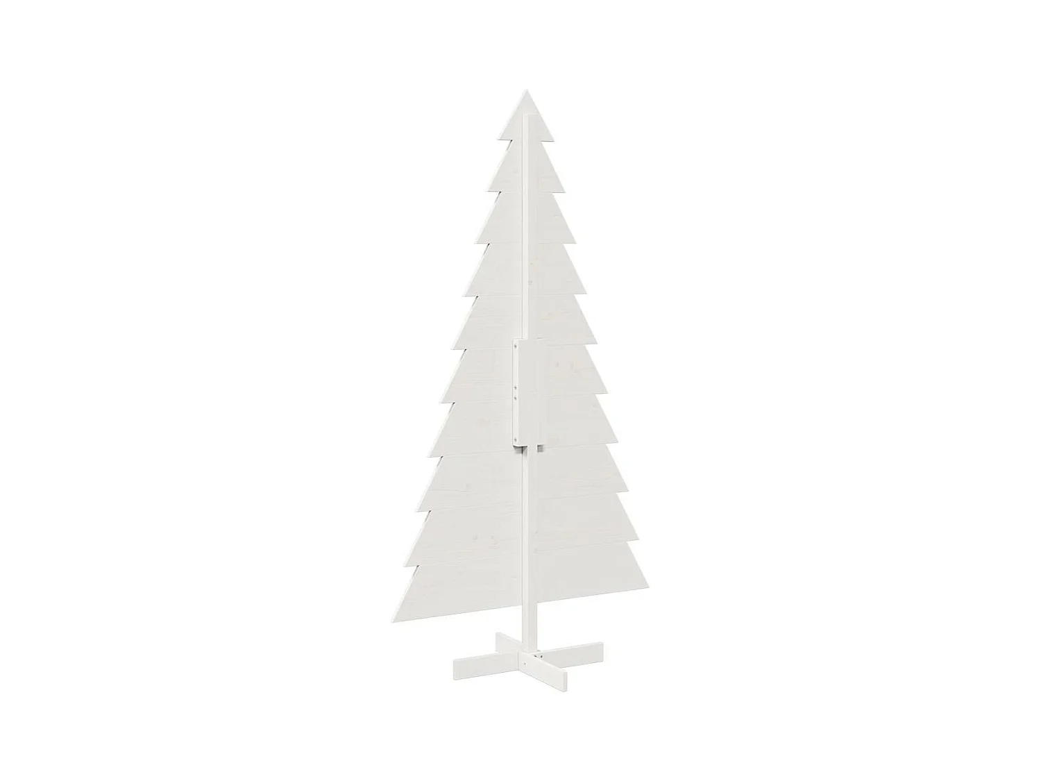 Arbre de Noël en bois pour décoration blanc 180 cm pin massif