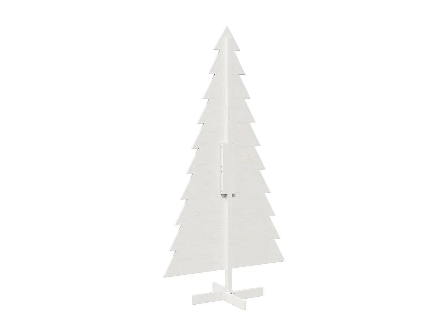 Arbre de Noël en bois pour décoration blanc 180 cm pin massif