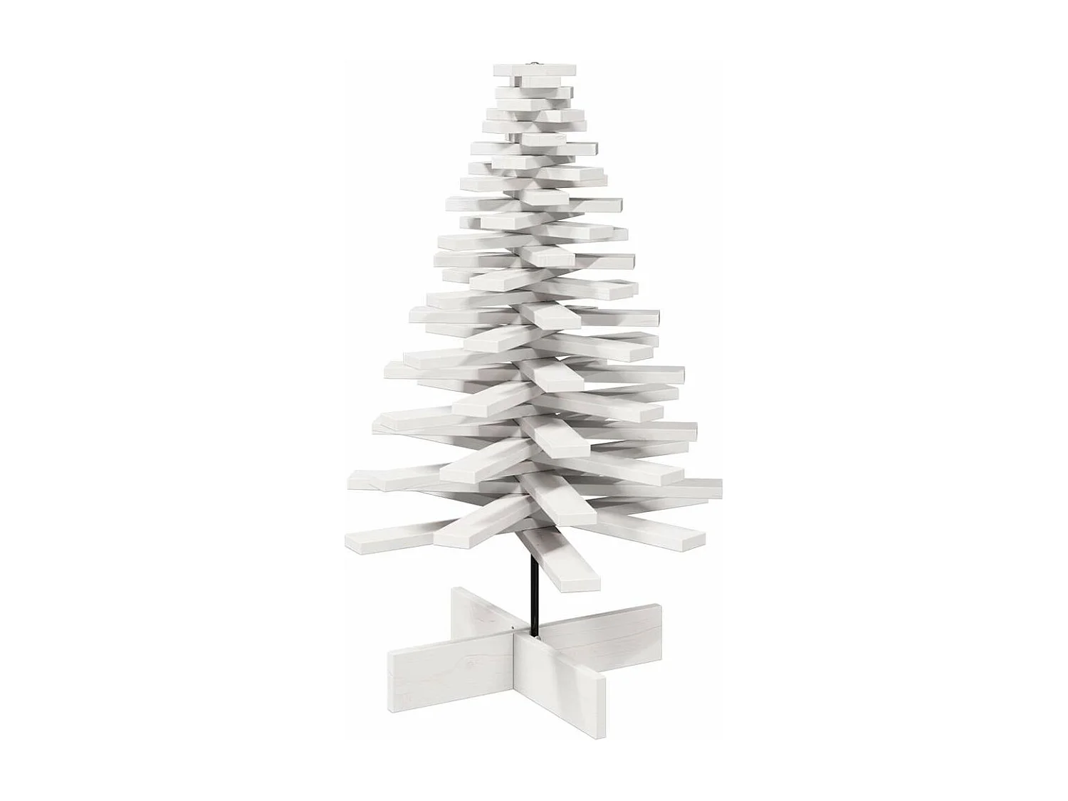 Arbre de Noël en bois pour décoration blanc 100 cm pin massif