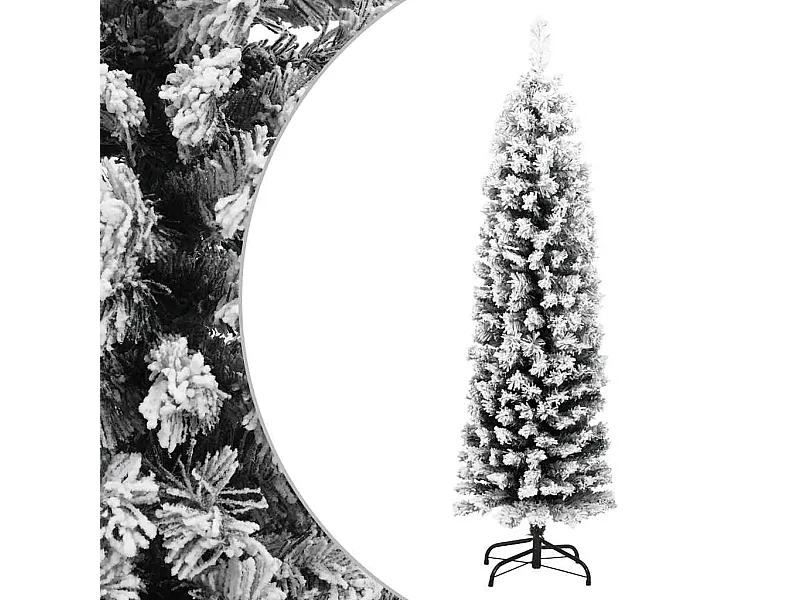 Kunstkerstboom met sneeuw smal 120 cm PVC groen