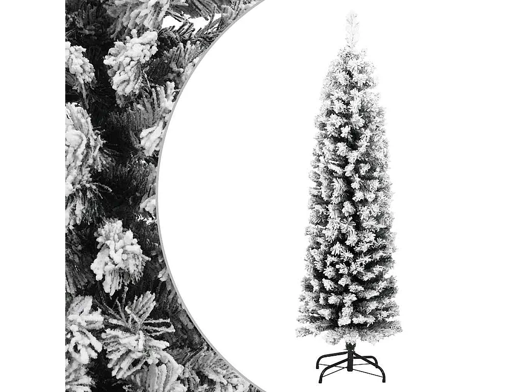 Kunstkerstboom met sneeuw smal 120 cm PVC groen