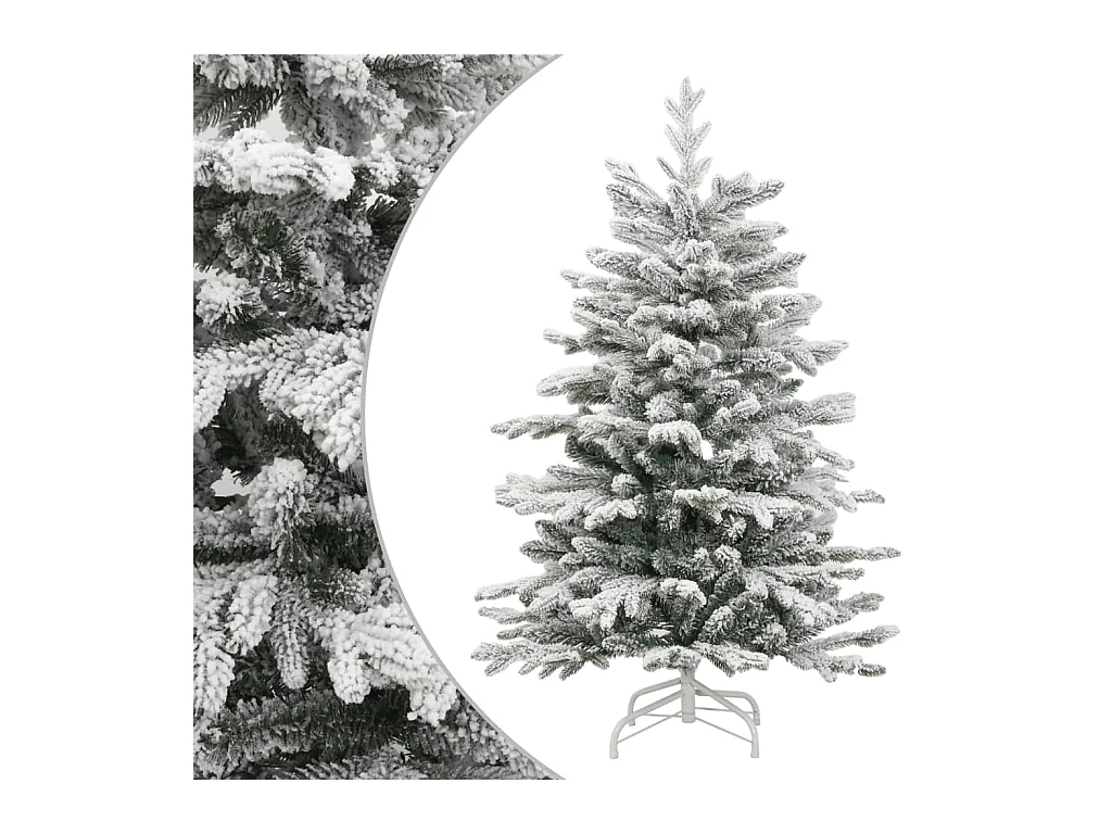 Árbol de Navidad artificial con bisagras y nieve flocada 240 cm