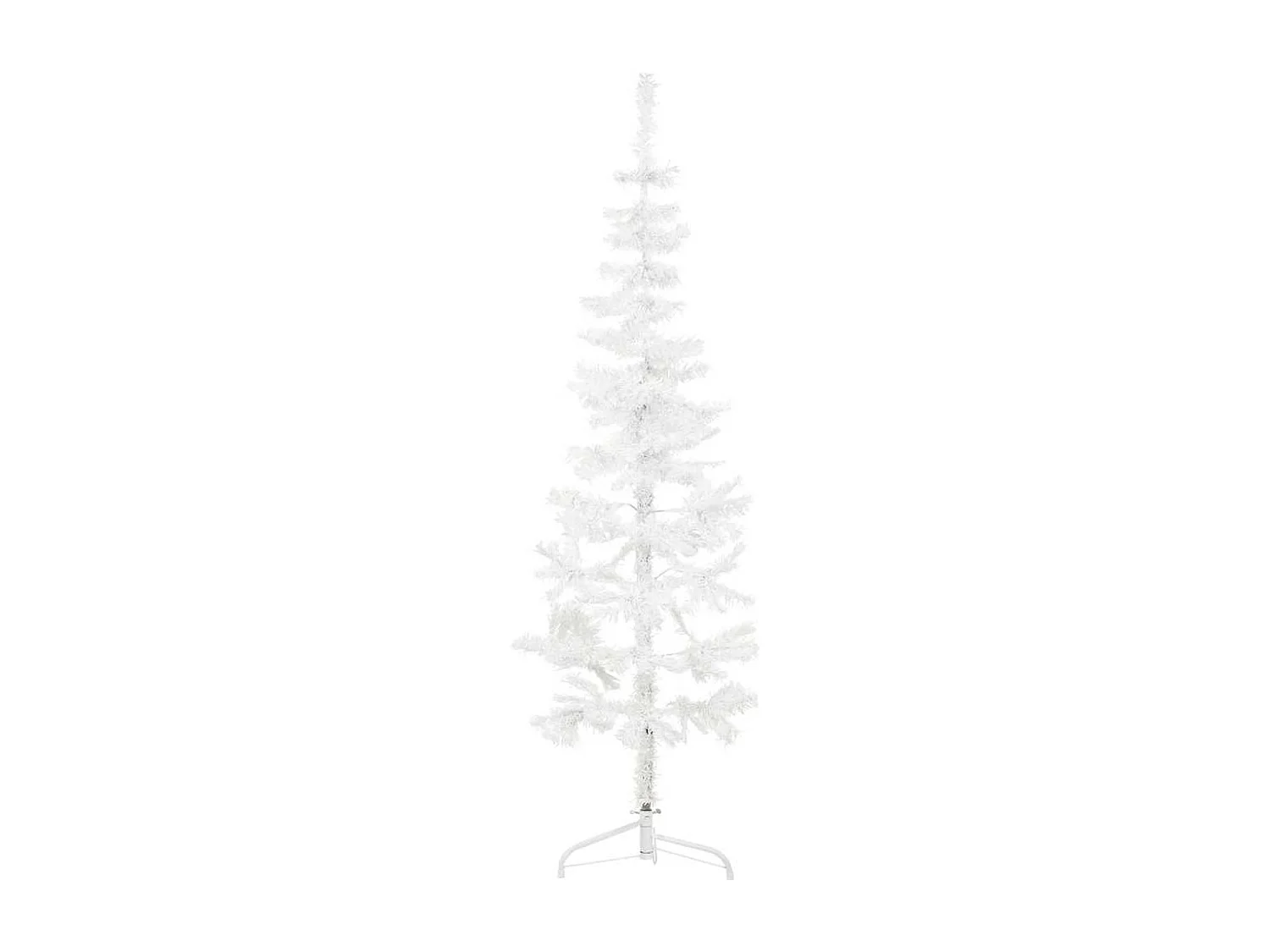 Medio árbol de Navidad artificial con soporte blanco 120 cm