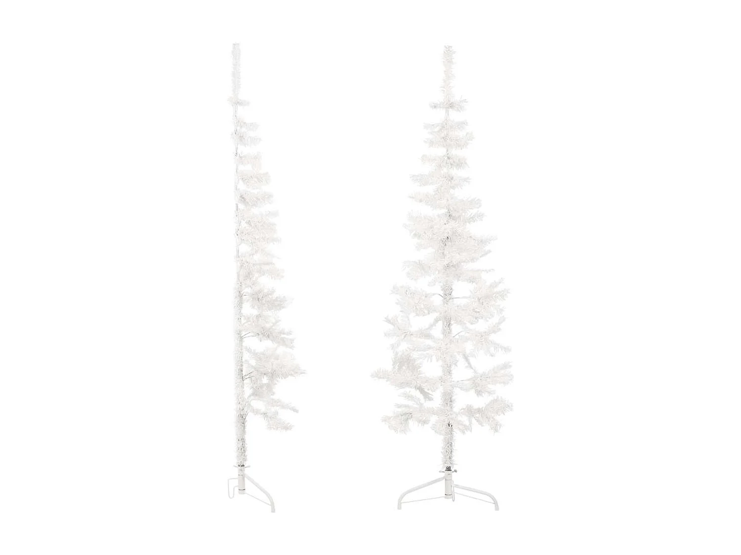 Medio árbol de Navidad artificial con soporte blanco 120 cm