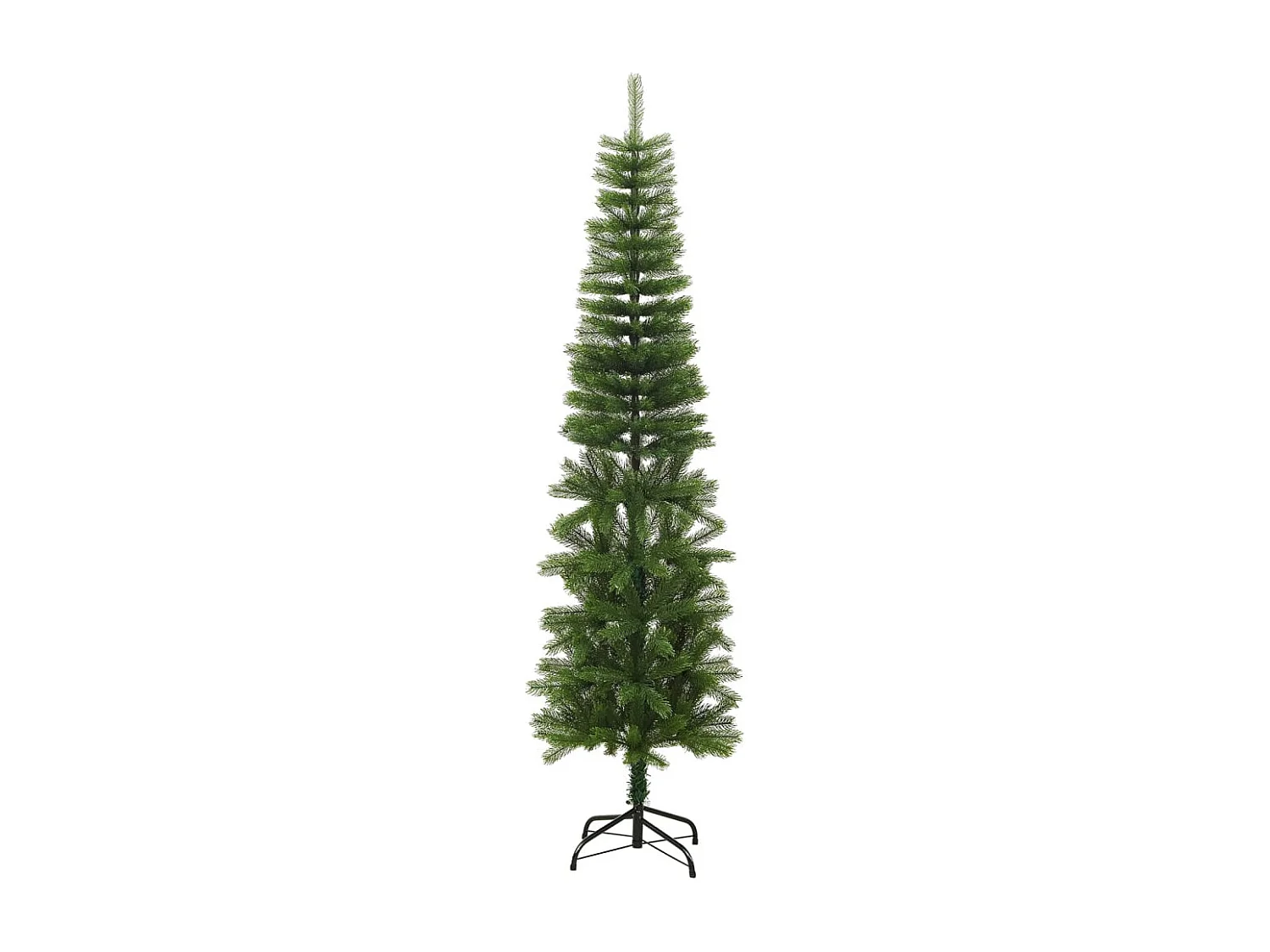 Sapin de Noël artificiel mince avec support 210 cm PE