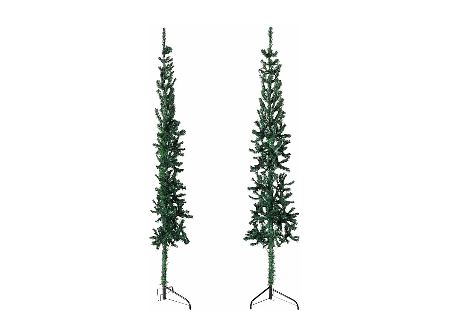 Demi sapin de Noël artificiel mince avec support Vert 120 cm
