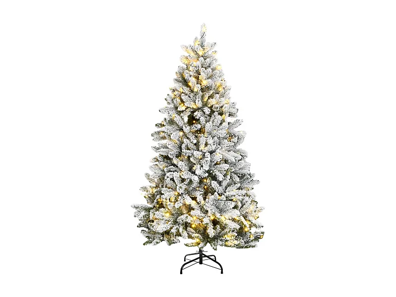 Árbol de Navidad artificial con bisagras 300 LED y nieve 240 cm