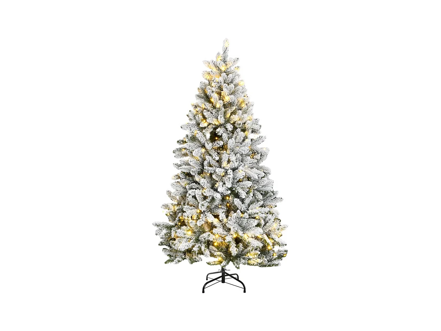 Sapin de Noël artificiel à charnière 300LED neige floquée 240cm