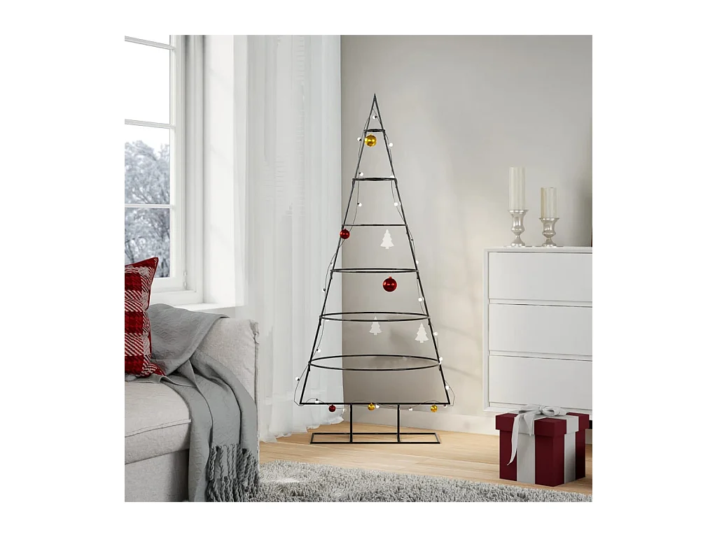 Árvore de Natal para decoração 150 cm metal preto