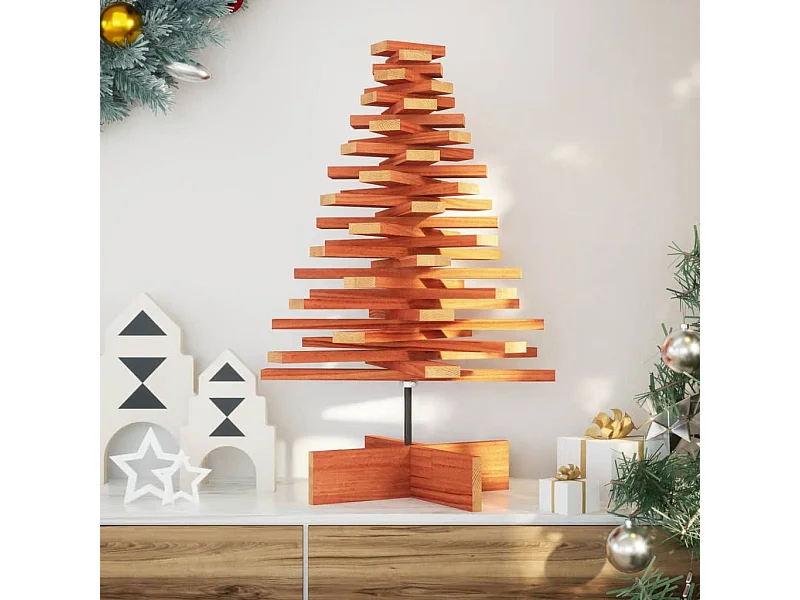 Arbre de Noël en bois pour décoration 80 cm bois de pin massif
