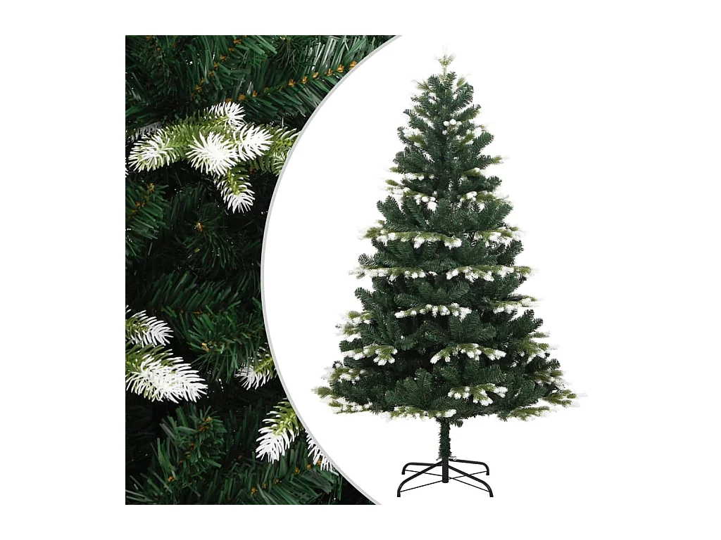 Sapin de Noël artificiel à charnières avec neige floquée 150 cm
