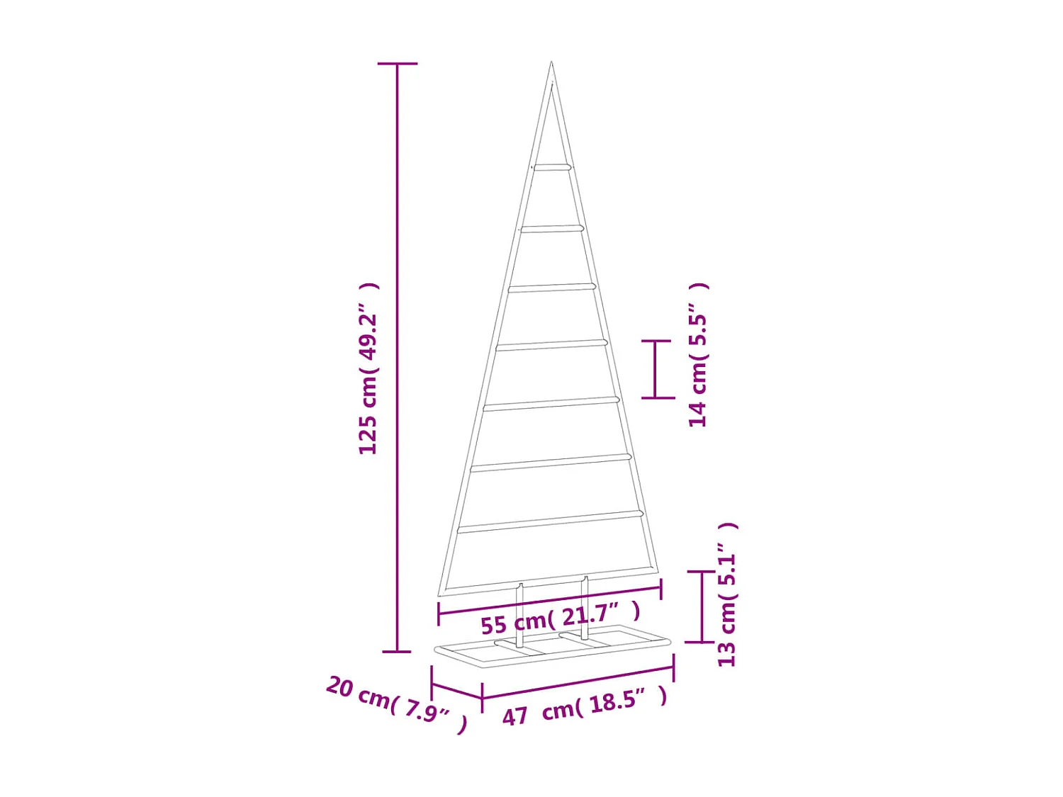 Arbre de Noël en métal pour décoration noir 125 cm