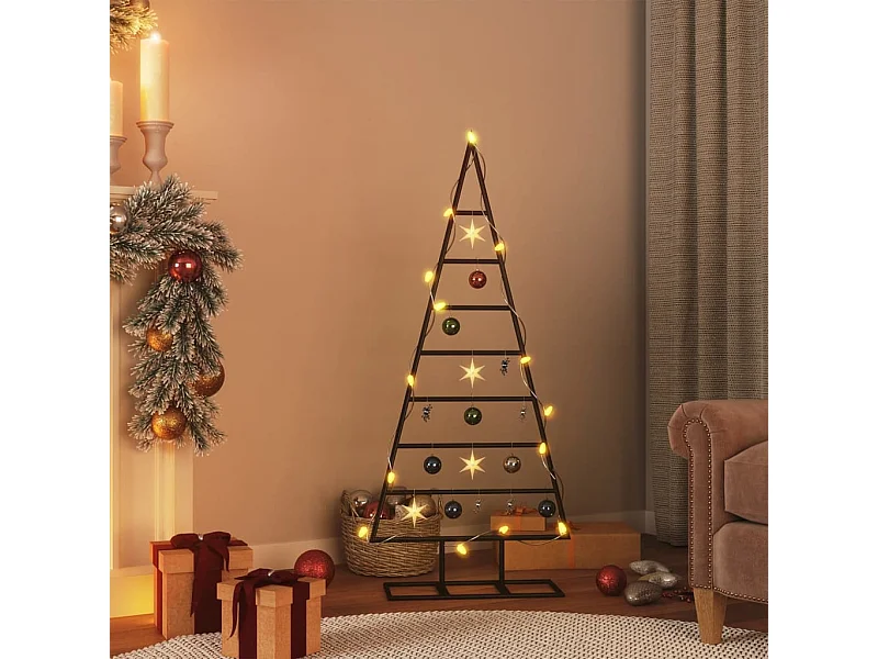 Arbre de Noël en métal pour décoration noir 125 cm